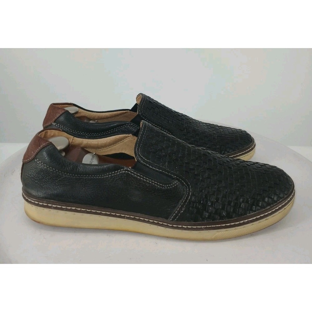 J&M Johnston & Murphy McGuffey Woven Sheep Skin Leather Loafer Shoes 11M. DB3